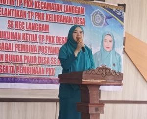 Read more about the article Ketua TP PKK Kabupaten Pelalawan Hadiri Pelantikan Ketua TP PKK Kelurahan/Desa Se-Kecamatan Langgam