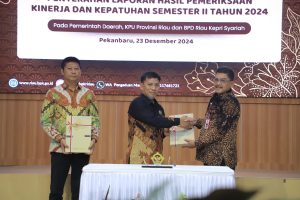 Read more about the article Sekda Pelalawan Terima LHP Kinerja Atas Hasil Pengelolaan APBD Dalam Rangka Mendukung Pembangunan Nasional Tahun Anggaran 2023 s.d Semester I 2024