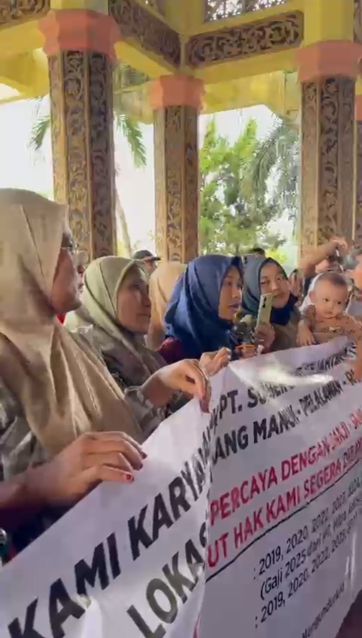 You are currently viewing Ratusan Karyawan PT. SSS Gelar Aksi Damai Di Kantor Bupati, Bupati Zukri: Perusahaan Akan Diberi Sanksi Berat