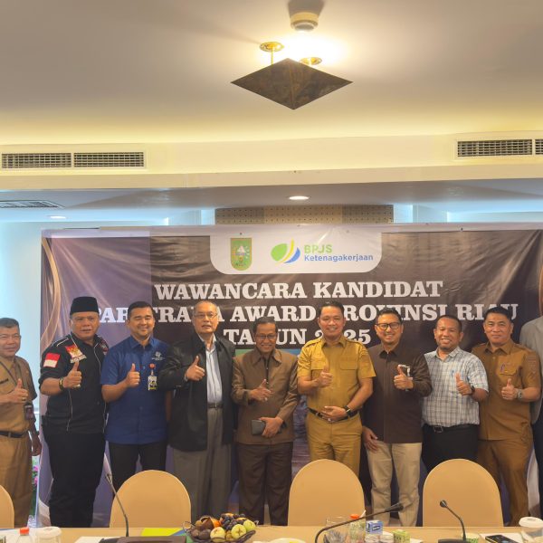Wakil Bupati Pelalawan Paparkan Komitmen Perlindungan Ketenagakerjaan pada Wawancara Kandidat Paritrana Awards Riau 2025