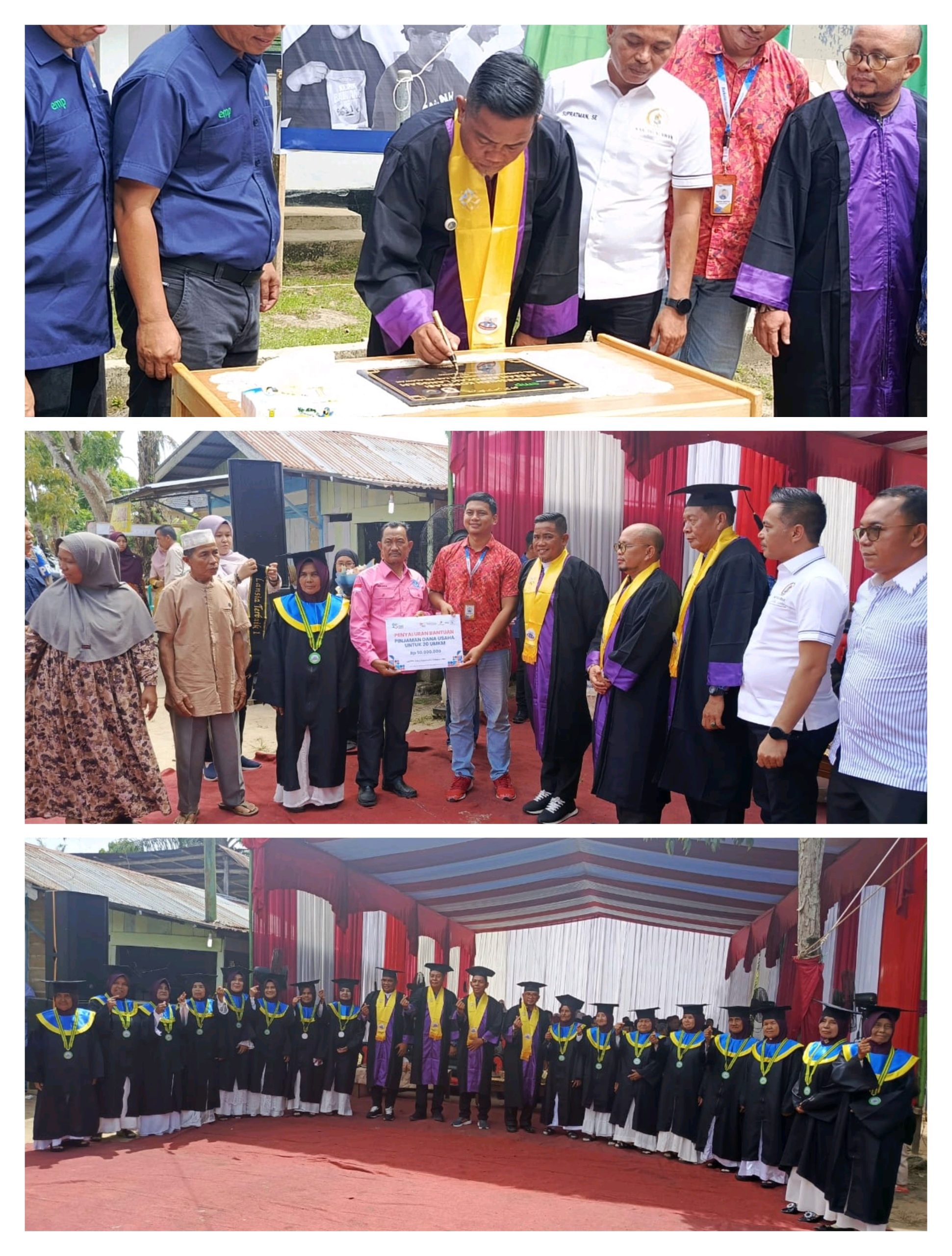 You are currently viewing Bupati Pelalawan Resmikan Koperasi Produsen “Tetesan Barokah”, Serahkan Bantuan UMKM Sakaligus Menghadiri Wisuda Sekolah Lansia