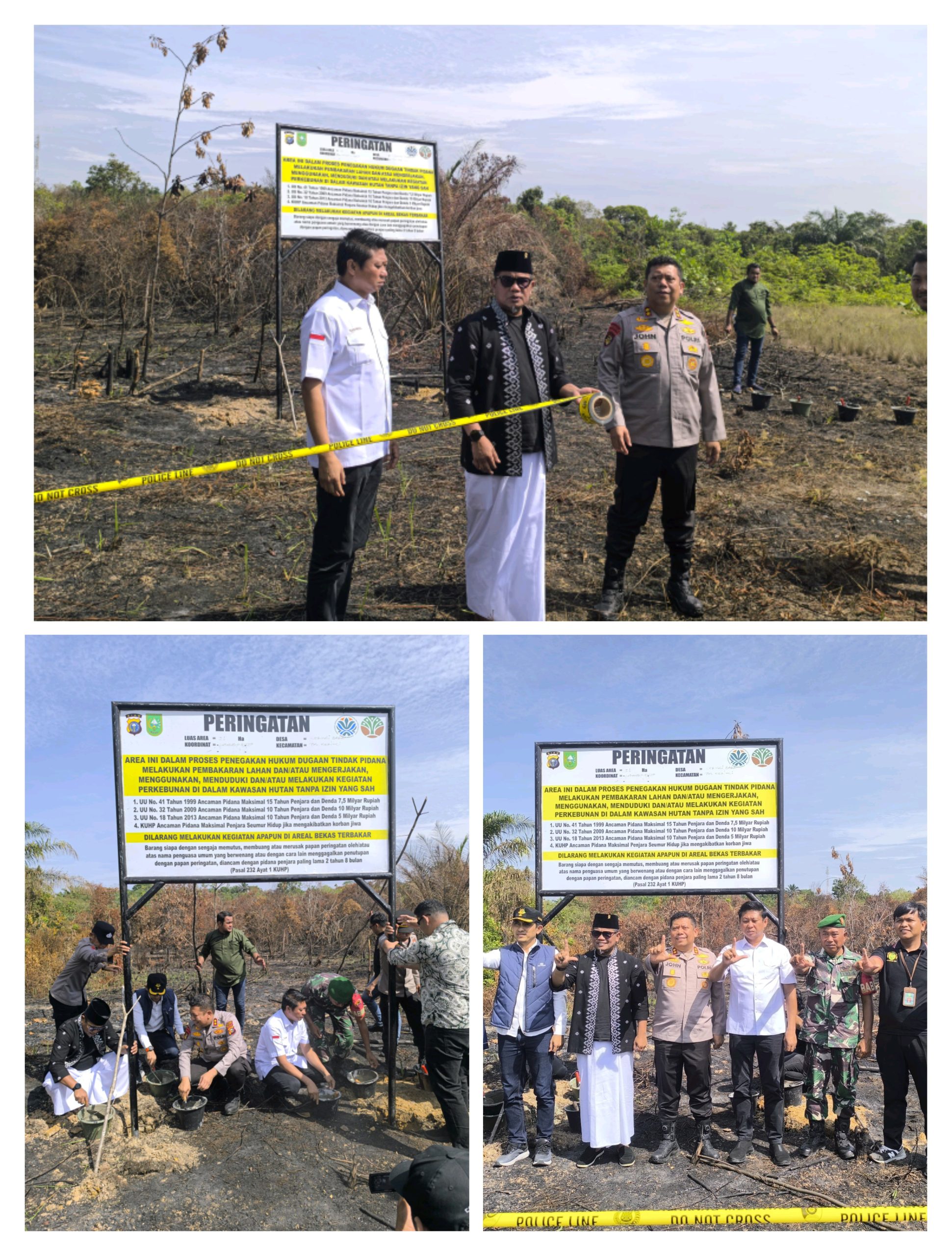 You are currently viewing Bupati Zukri Bersama Forkopimda Lakukan Pemasangan Plang Larangan Kebakaran Hutan Dan Lahan