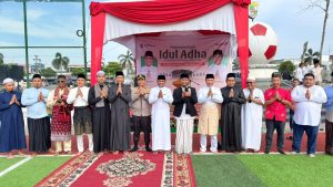 Read more about the article Sholat Idul Adha 1447 H di Lapangan Mini Soccer, Bupati Zukri : Idul Adha Mengajarkan Tentang Gotong Royong